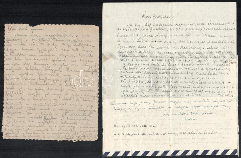 1923-1958 Sárdy Brutus (1892-1970) festőművész, restaurátor és felesége Sárdy Brutusné személyes levelezése, 9 db - Image 4