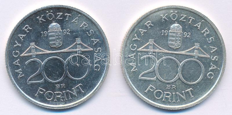 1992. 200Ft Ag 'MNB' (2x) T:UNC,AU Adamo F13 - Image 2