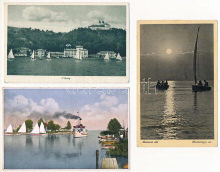 Balaton - 5 db régi képeslap