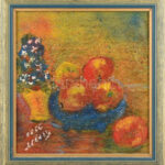 Olvashatatlan jelzéssel: Csendélet. Olaj, vászon, jelzett, fakeretben, 43×40,5 cm