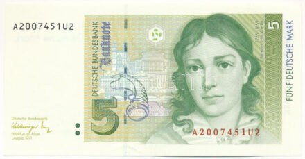 Németország 1991. 5M 'A2007451U2' T:UNC Germany 1991.5 Mark 'A2007451U2' C:UNC Krause P#37