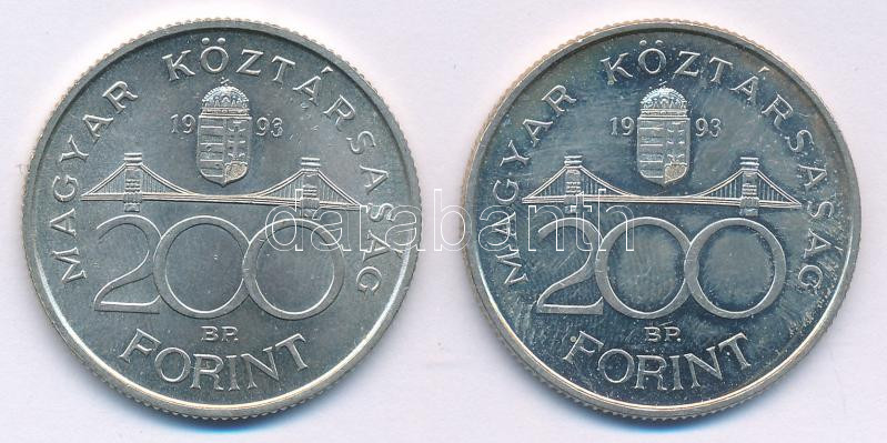 1993. 200Ft Ag 'MNB' (2x) T:UNC,AU Adamo F13 - Image 2