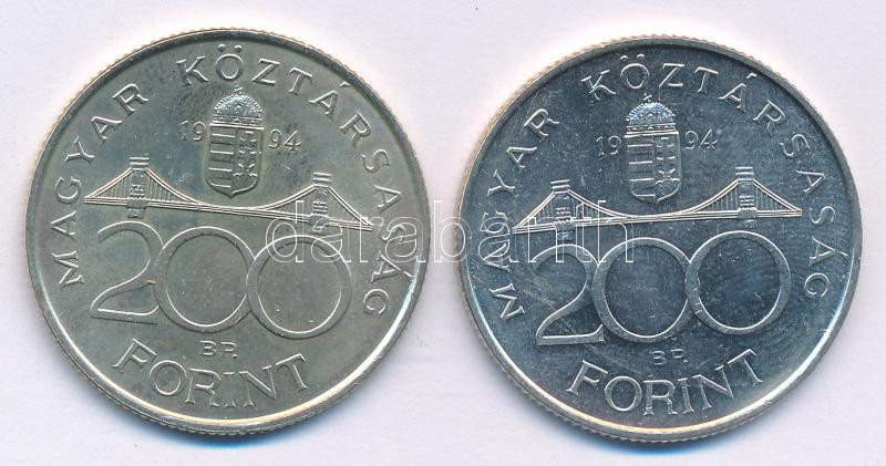 1994. 200Ft Ag 'Deák' (2x) T:UNC Adamo F13.1 - Image 2