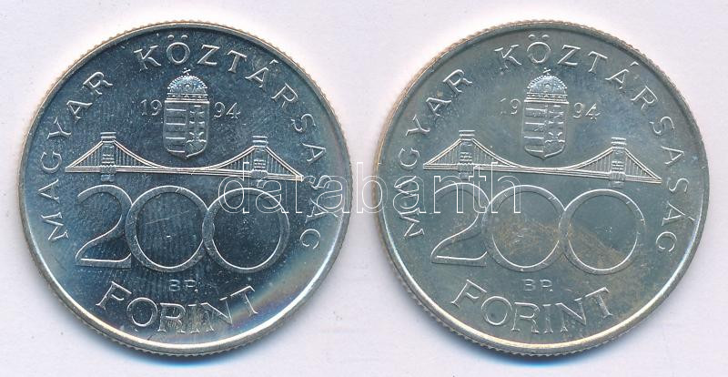1994. 200Ft Ag 'Deák' (2x) T:UNC Adamo F13.1 - Image 2