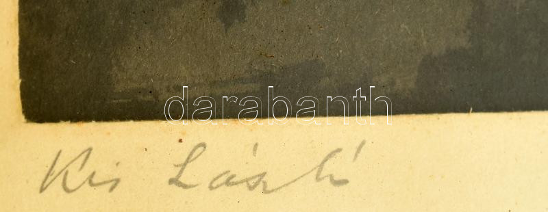 Kis László jelzéssel: A Megváltó. Tus, papír. Üvegezett fakeretben. 15,5x11,5 cm - Image 2