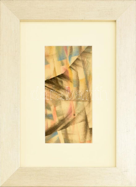 Ruzicskay György (1896-1993): Gesztusok. Vegyes technika, papír, jelzett, 19,5x9,5 cm. Dekoratív, üvegezett fakeretben.