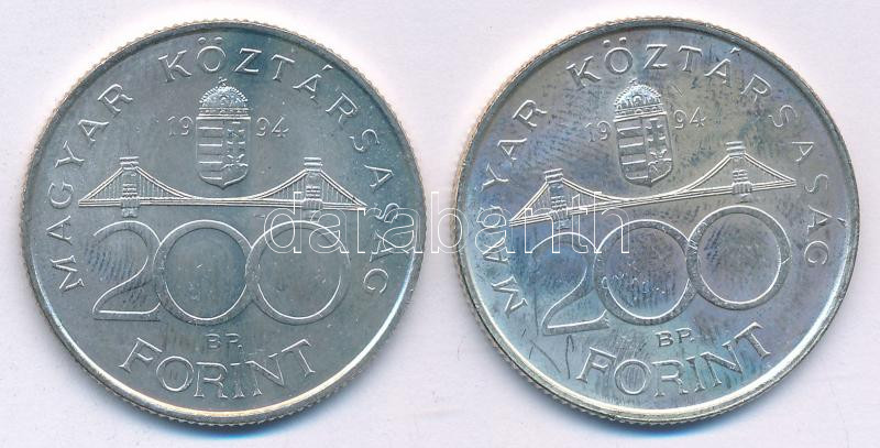 1994. 200Ft Ag 'Deák' (2x) T:UNC,AU Adamo F13.1 - Image 2