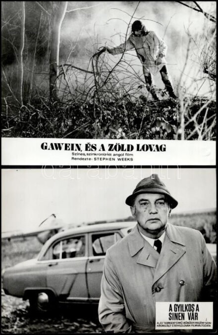 1987 előtt, külföldön készült filmekből egy-egy jelenet, 21 db vintage produkciós filmfotó, ezüst zselatinos fotópapíron, a használatból eredő (esetleges) kisebb hibákkal, 18x21 cm