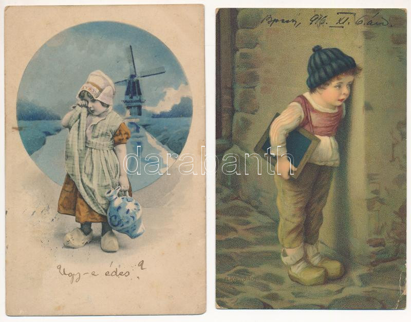 20 db RÉGI gyerek motívum képeslap vegyes minőségben / 20 pre-1945 children motive postcards in mixed quality - Image 2