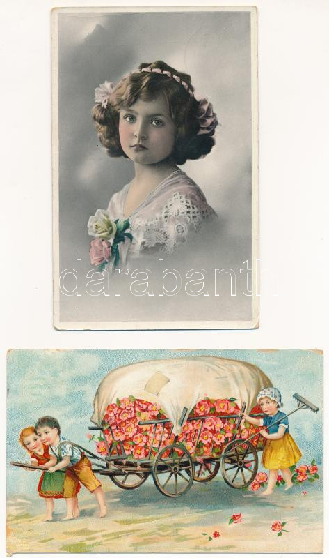 20 db RÉGI gyerek motívum képeslap vegyes minőségben / 20 pre-1945 children motive postcards in mixed quality - Image 2