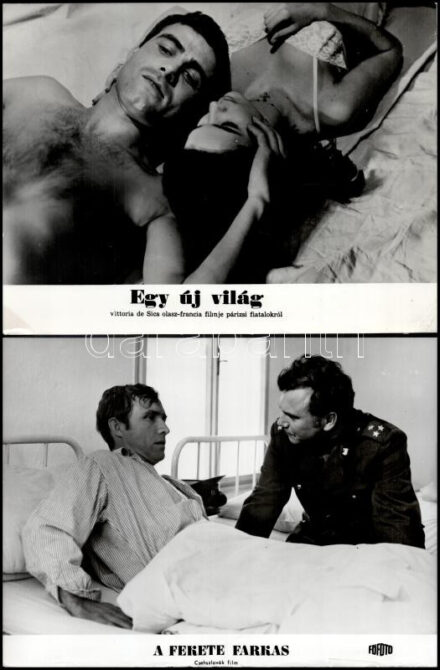 cca 1989 előtt, külföldön készült filmekből egy-egy jelenet, 17 db vintage produkciós filmfotó, ezüst zselatinos fotópapíron, a használatból eredő (esetleges) kisebb hibákkal, 18x21 cm