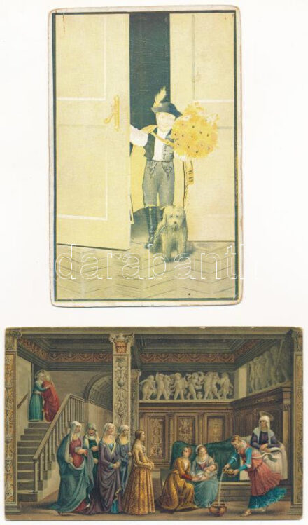 50 db RÉGI használatlan motívum képeslap vegyes minőségben / 50 pre-1945 unused motive postcards in mixed quality