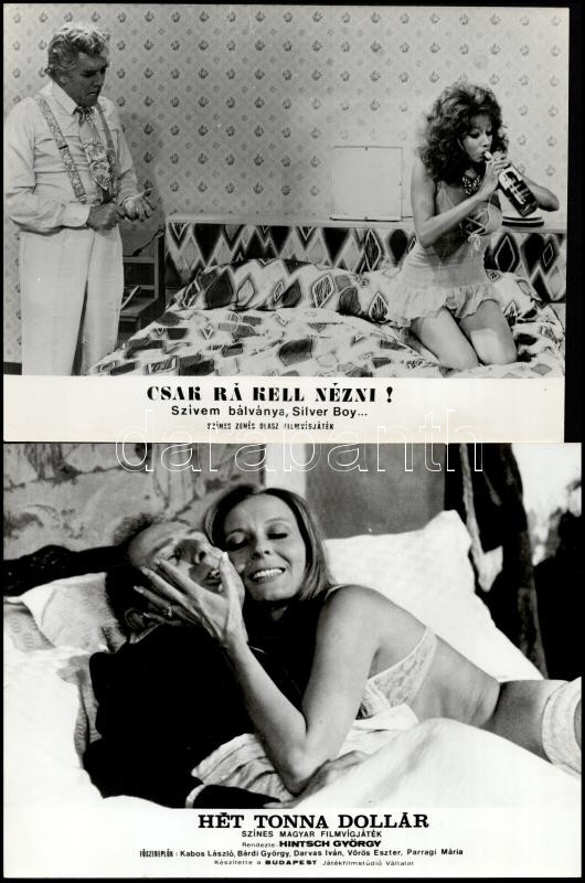 Az incselkedés, a szexuális vágy, a kielégülés, a szerelem kifejezése különböző filmek ,,ágyjeleneteiben', 21 db vintage produkciós filmfotó, ezüst zselatinos fotópapíron, a használatból eredő (esetleges) kisebb hibákkal, 18x21 - Image 3