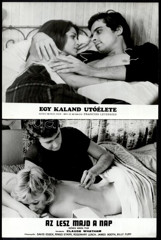 Az incselkedés, a szexuális vágy, a kielégülés, a szerelem kifejezése különböző filmek ,,ágyjeleneteiben', 21 db vintage produkciós filmfotó, ezüst zselatinos fotópapíron, a használatból eredő (esetleges) kisebb hibákkal, 18x21 - Image 4
