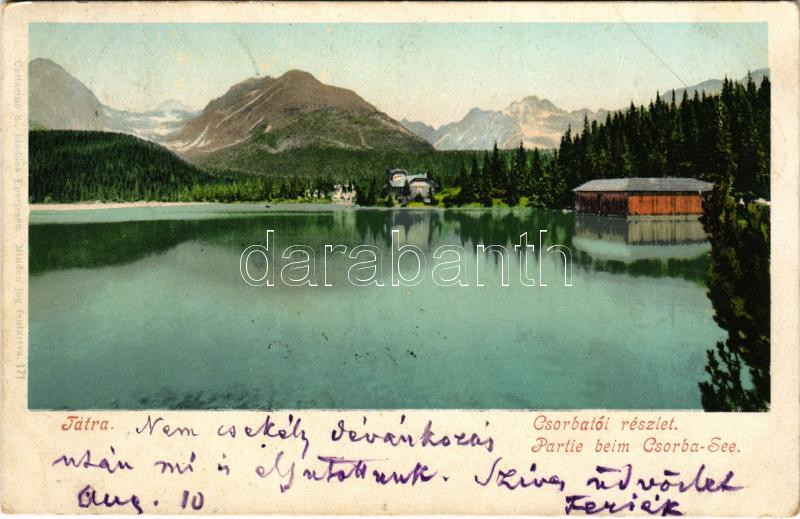1903 Tátra, Magas-Tátra, Vysoké Tatry; Csorbató. Cattarino S. 171. / Strbské pleso / lake (Rb)