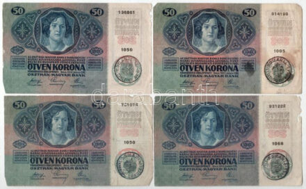 1914. 50K fekete 'ROMANIA TIMBRU SPECIAL' felülbélyegzéssel (7db) T:F,VG kis anyaghiány