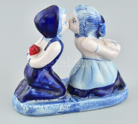 Delft stílusú holland szerelmespár, hibátlan, m: 11 cm