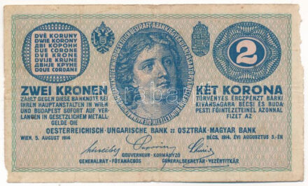 1914. 2K 'C' T:F,VG kis anyaghiány Adamo K5/2