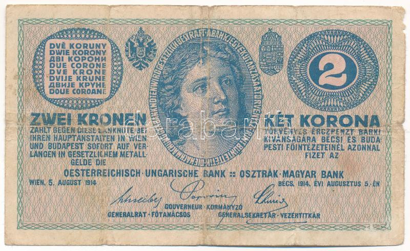 1914. 2K 'C' T:F,VG kis anyaghiány Adamo K5/2