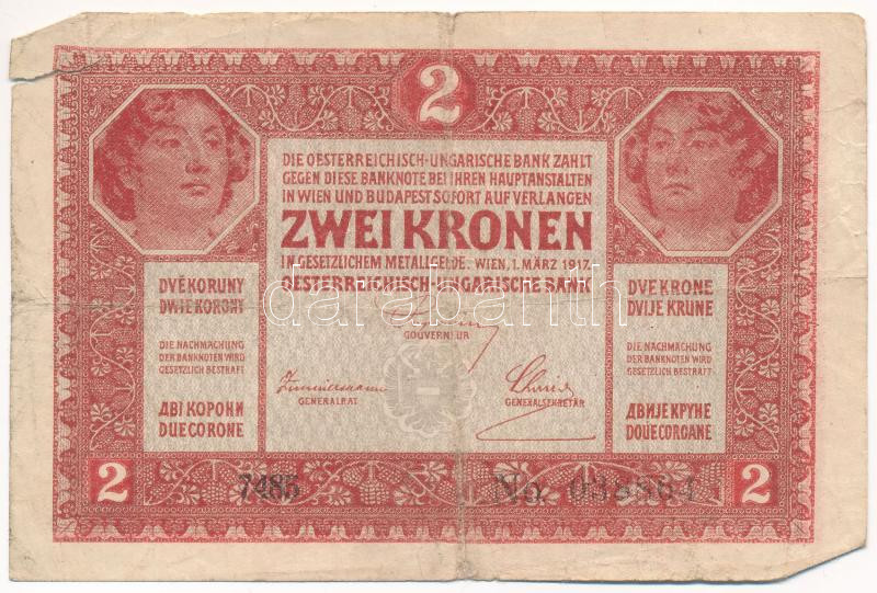 1917. 2K '7000 feletti sorozatszám' T:F,VG Adamo K6 - Image 2