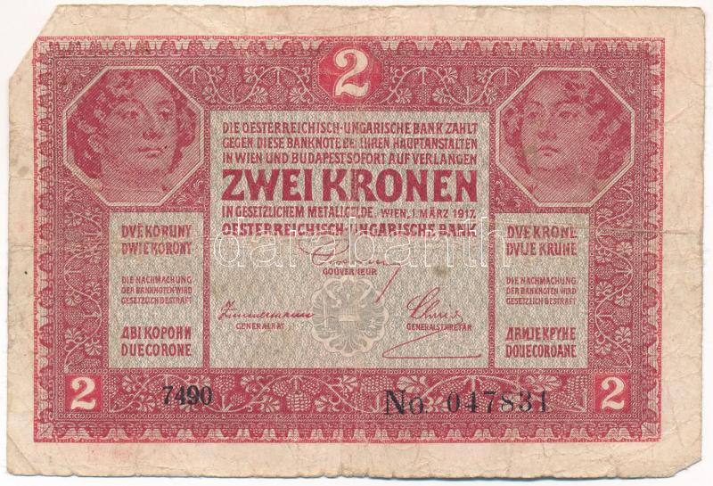 1917. 2K '7000 feletti sorozatszám' T:F,VG Adamo K6