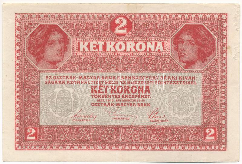 1917. 2K '7000 feletti sorozatszám' T:F kis papírsérülés (egér nyoma?), de ezt leszámítva szép papír Adamo K6