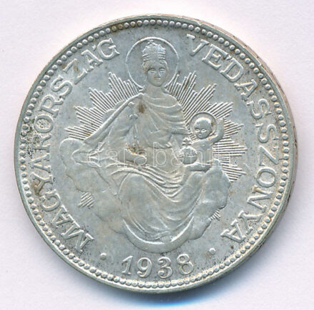 1938. 2P Ag 'Madonna' T:XF patina, kis ph Adamo P7