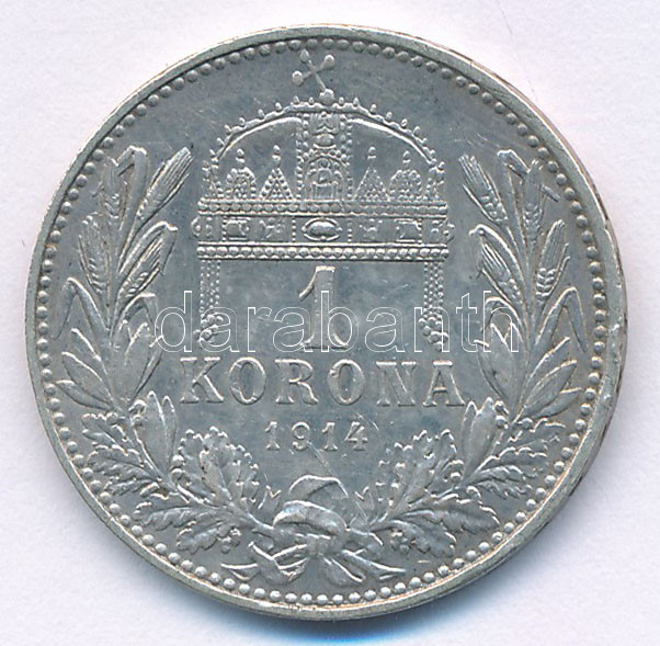 1914KB 1K Ag 'Ferenc József' T:XF kis ph Adamo K5.1 - Image 2