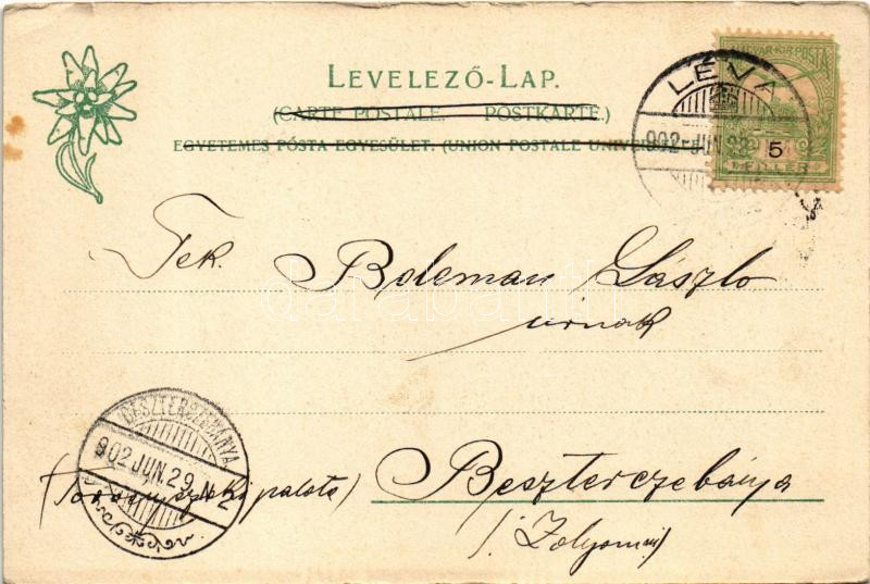 1902 Késmárk, Kezmarok; Ópiac és Kossuth Lajos utca sarka, Szopko G. Sándor üzlete. Feitzinger Ede 561 L. 1902/12. / Alter Markt u. Ecke d. Kossuth-Lajos-Gasse / market square, street view, shop (kis szakadás / small tear) - Image 2