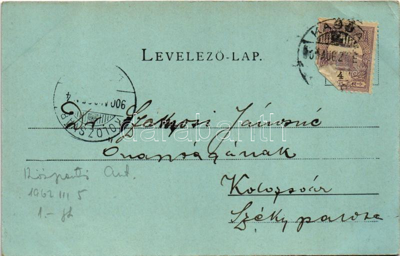 1900 Kassa, Kosice; Jakab A. műépítész Kossuth Lajos utcai háza. Vitéz A. kiadása / architect's villa (EK) - Image 2