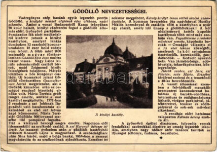 Gödöllő, Város nevezetességei: Királyi kastély. Farkasfalvi Kornél kiadása (EB)