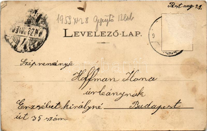 1903 Gyula, Kossuth tér, templom (szakadás / tear) - Image 2