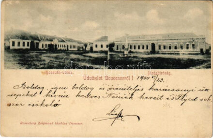 1900 Devecser, Kossuth utca, Járásbíróság. Rosenberg Zsigmond kiadása (EK)