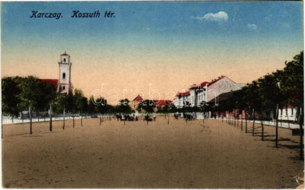 Karcag, Kossuth tér. Klein Mór kiadása (r)