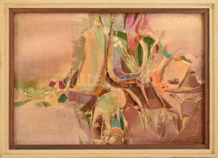 Kiss Elek (1938-1995): Színes kép, 1990. Olaj, vegyes technika, farost. Jelezve jobbra lent. 34x48 cm. Fakeretben.