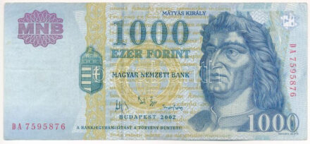 2002. 1000Ft 'DA' T:F kis folt