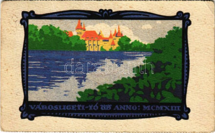 1923 Budapest XIV. Városligeti-tó anno MCMXIII. A Magyar Földrajzi Intézet kiadása (fa)
