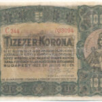 1923. 10.000K nyomdahely jelölés nélkül, 'C 244 033094' T:F,VG restaurált Adamo K42/2