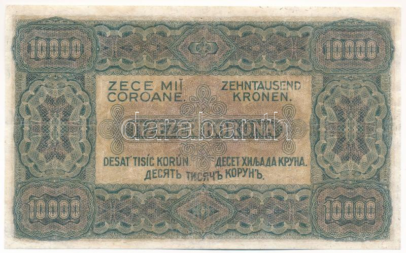 1923. 10.000K nyomdahely jelölés nélkül, 'C 244 033094' T:F,VG restaurált Adamo K42/2 - Image 2