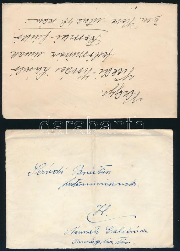 cca 1917-1960 2 db levél: cca 1960 Sárdy Brutus (1892-1970) restaurátornak küldött levél, amelyben Pásztor Jánosné, Pásztor János szobrészművész özvegye kéri 2 db Rudnay Gyula festmény helyrehozatalát, amelyek közül egyik Kiss - Image 3