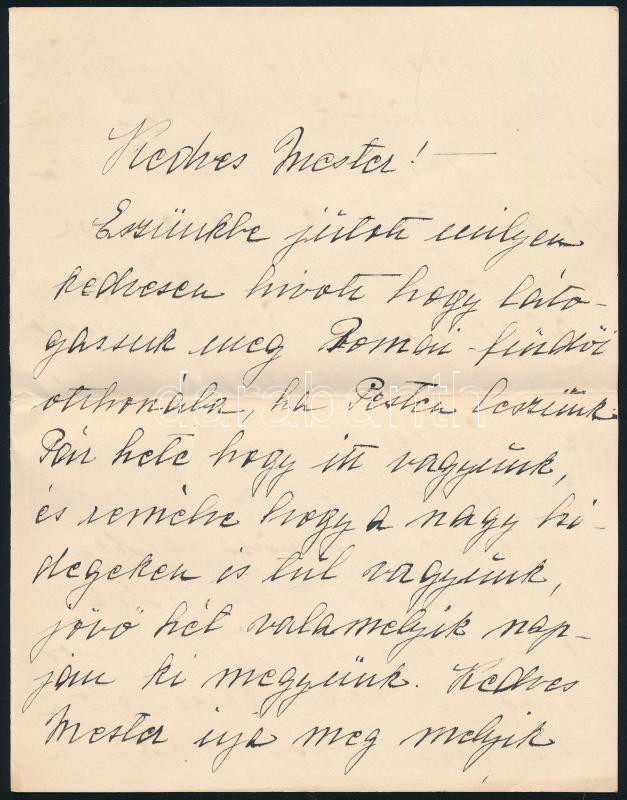 cca 1917-1960 2 db levél: cca 1960 Sárdy Brutus (1892-1970) restaurátornak küldött levél, amelyben Pásztor Jánosné, Pásztor János szobrészművész özvegye kéri 2 db Rudnay Gyula festmény helyrehozatalát, amelyek közül egyik Kiss - Image 4