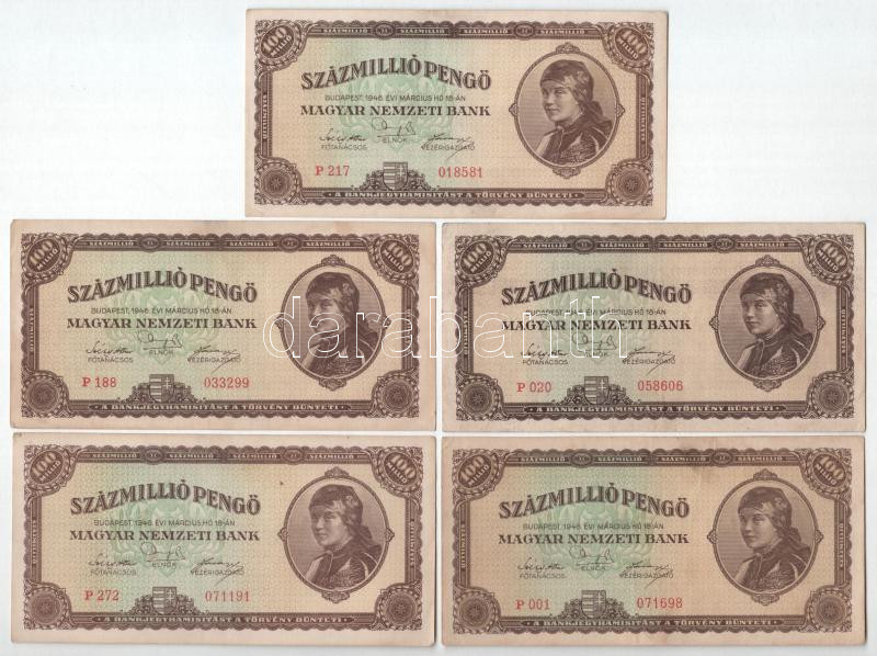 1946. 100.000.000P (5x) T:F Adamo P27