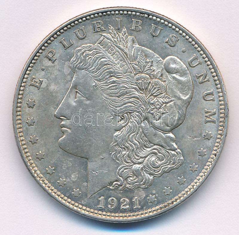Amerikai Egyesült Államok 1921. 1$ Ag 'Morgan' T:XF kis ph. USA 1921. 1 Dollar Ag 'Morgan' C:XF small edge error Krause KM#110