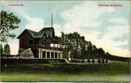 1909 Kisbér, Lóverseny tér. Haftl Kálmán kiadása (EK)