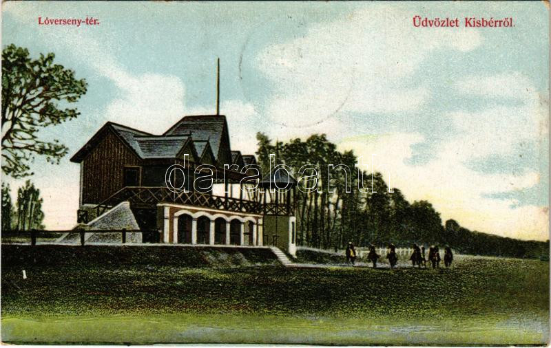 1909 Kisbér, Lóverseny tér. Haftl Kálmán kiadása (EK)