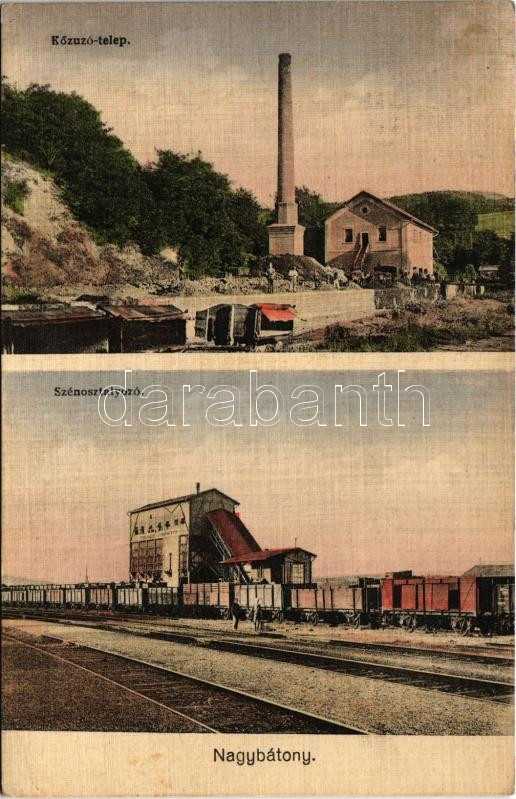 1929 Nagybátony (Bátonyterenye), Kőzúzó telep, Szénosztályozó, szénbánya, iparvasút (EK)