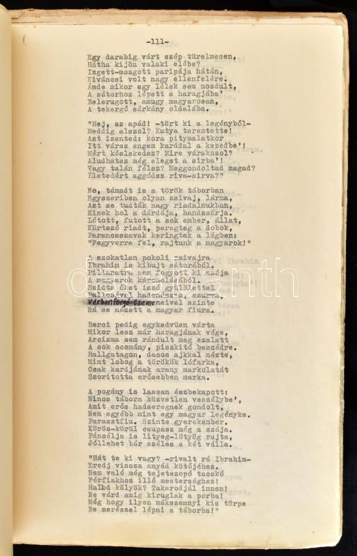 1981 Nyáry Pál: Egyszer volt ... Verses regék és népi hagyományok c. verseskötetének gépelt kézirata, benne néhol javításokkal, 161+2 p. + Magvető könyvkiadó, gépelt elutasító levele. - Image 2