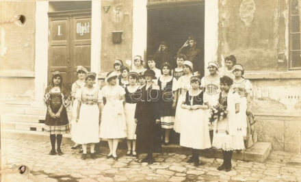 1921 össz. 24 db IV. Károly visszatérésekor készített fotólap, korabeli albumba fűzve, feliratozva (pl. a királyi pár a tüzérség elvonulását nézi, a királyné a soproni leányklub küldöttségével, eskütétel, stb.). Schäffer
