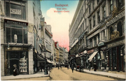 Budapest V. Váci utca, Rothberger, Herzfeld, Guttmann Mór, Dorits M., Quentzer Testvérek üzlete, Barna József fogműterme