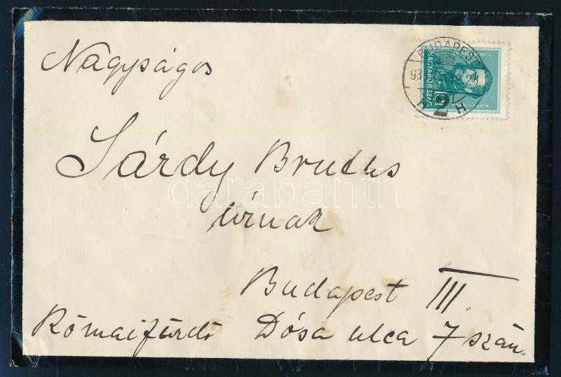 cca 1933-35 2 db Maly Ferenc által Sárdy Brutus (1892-1970) restaurátornak küldött levél, az egyikben a Rómaifürdőről való elköltözését taglalja. - Image 4